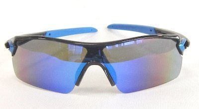 blue silver lens black sunglass