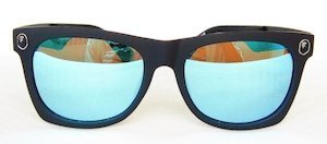 square sunglass embossed temple