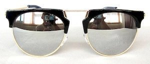 black round sunglass mirror lens