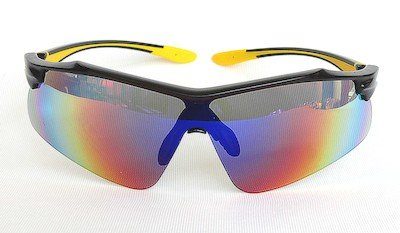 black sunglass purple REVO lens