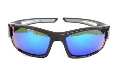 black sunglass green REVO lens