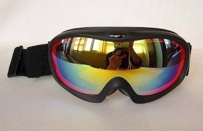 black TPU goggle two layer REVO lens nylon strap