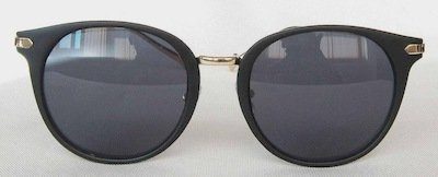 black round sunglasses silver lens