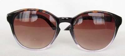 tortoise shell color frame gradient brown lens round sunglass