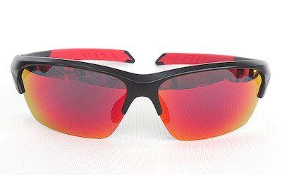 sport sunglasses, Black-red color REVO coating, PC eccentric lenses,