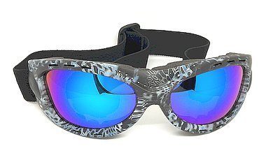 water blue mirror lens riding goggle