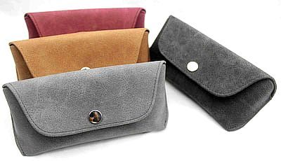 embossed leather sunglass case