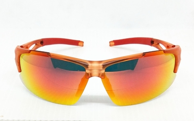 Red mirror lens Semi transparent frame sunglass CG-PS665-2