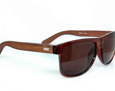 Claret half transparent square wood sunglasses CG-DF88