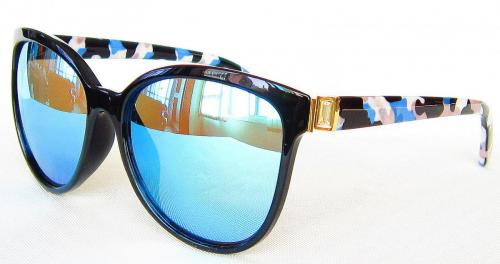 CG47-1-4Cat eye Sunglasses, Camouflage color Temple, eccentric Light silver lenses,