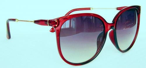 UV400, Gradient Red silver eccentric lenses, round sunglasses CG50-2
