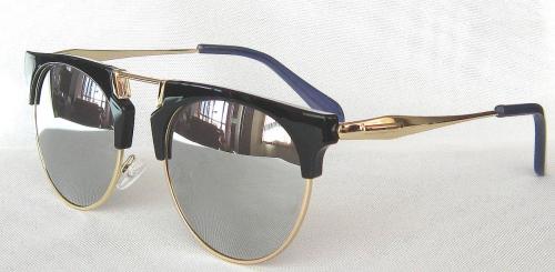  Black frame Golden metal Temple round sunglasses CG53-1-4