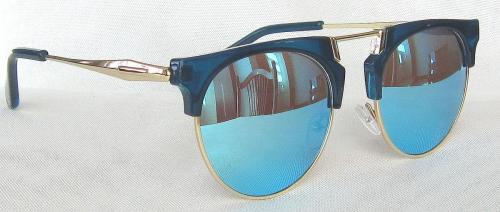 SKY blue Lenses Light silver Mirror lenses, Round sunglasses CG53-2
