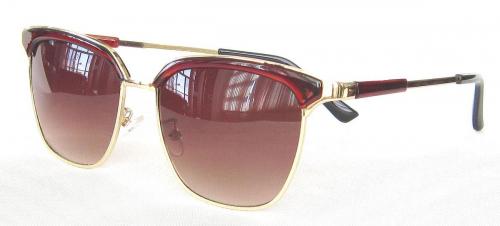 Metal Temple Gradient Brown Mirror lenses square sunglasses CG57-1-4