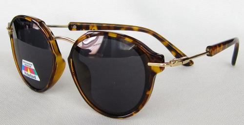 TAC Polarized lenses  Tortoise shell paint round sunglasses CG58-1-4