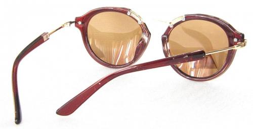  Metal temple Brown TAC Polarized lenses round sunglasses CG58-3